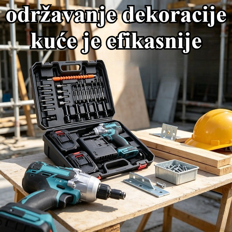 Prenosivi set alata sa akumulatorskim udarnim odvijačem