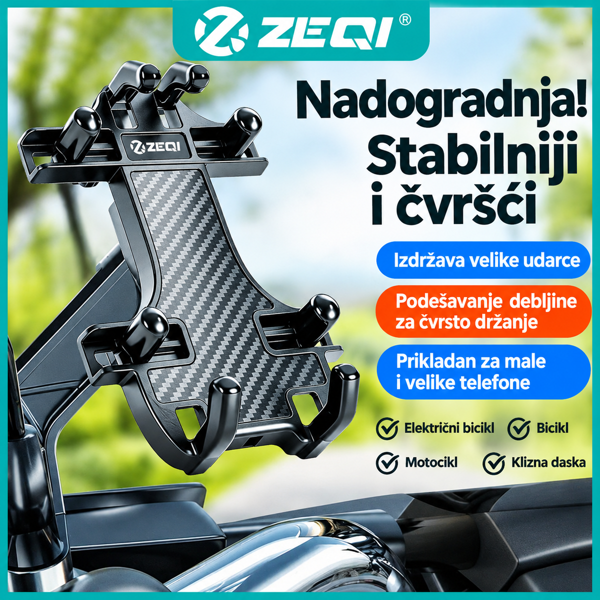 Nosač za telefon za motocikl