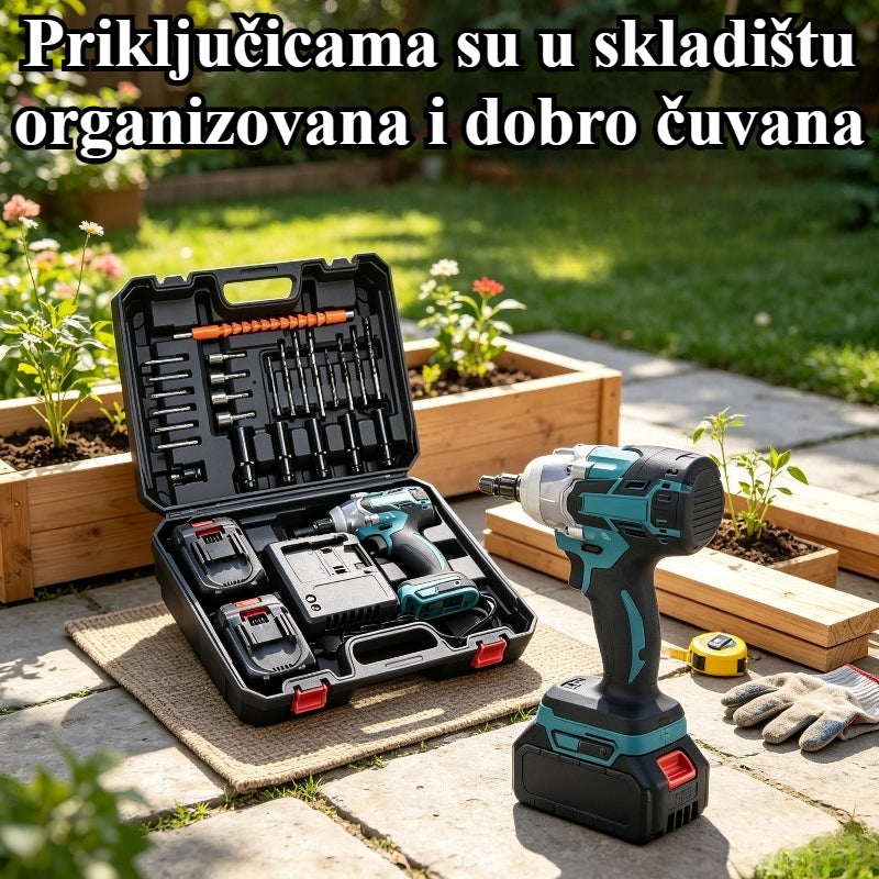 Prenosivi set alata sa akumulatorskim udarnim odvijačem
