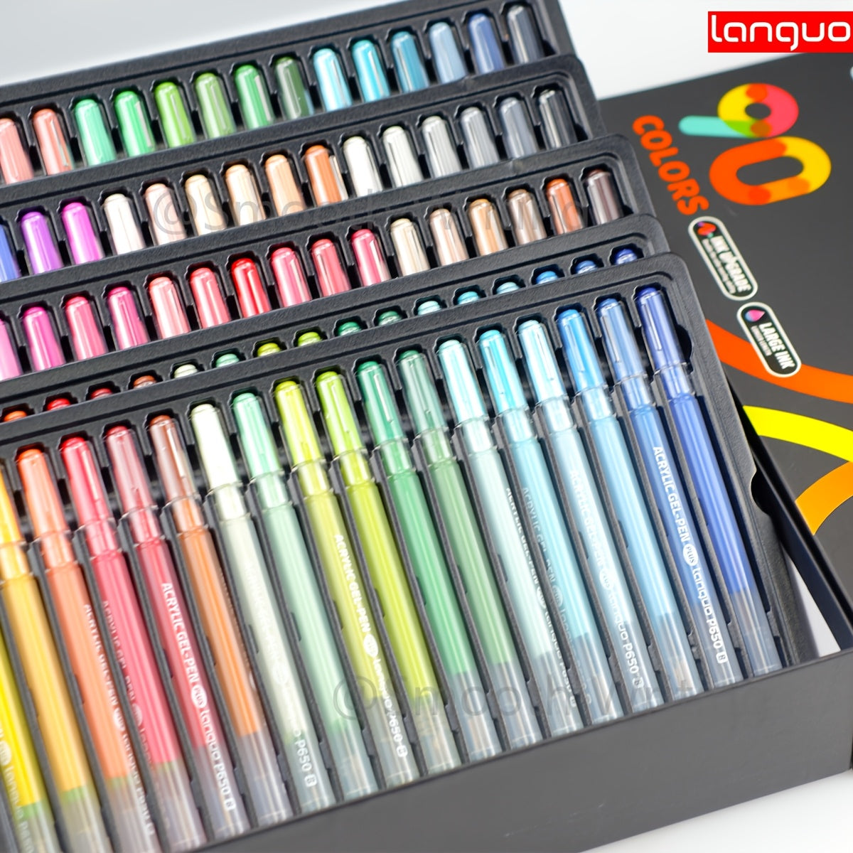 LANGUO Multi-Color And Metallic Gel Pens, 36/48/54/72/90/144 COLORS, 1.0Mm Tip, Vivid Pigment, Works on All Surfaces, for Rock Drawing, Glass Art, Wood Crafts, Journaling, And Gifting