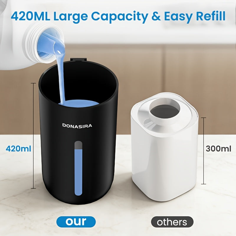 An Automatic Sensor Soap Dispenser with a 500ml Large Capacity, Eliminating the Need for Frequent Refills. It Features Simple Operation and High Practicality, Making It Suitable for Various Settings Such as Kitchens, Bathrooms, Hotels, and Restrooms