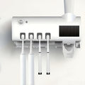 Beli Držač za Četkice za Zube sa Automatskim Dozatorom Paste za Zube, Moderni Plastični Zidni USB Punjivi Organizator za Kupatilo Bez Bušenja za Dan Očeva Dan Majki Dekoracija za Kuću