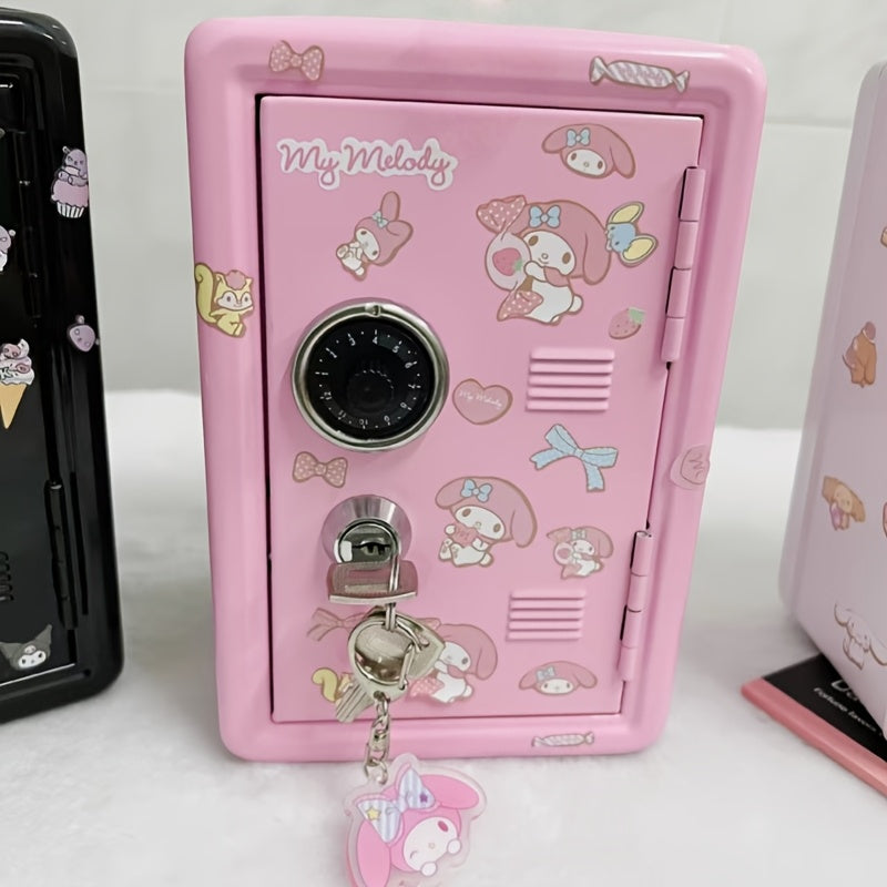 Sanrio Mini Metalni Sef:  / My Melody / Pompompurin - Tri Dostupna Stila, Skladište za Kovanice, Brava sa Šifrom i Dva Ključa, Savršen za Organizaciju na Radnom Stolu ili Poklanjanje, Nezaobilazno za Fanove Sanrio-a!