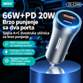 Auto-punjač sa dva porta za brzo punjenje