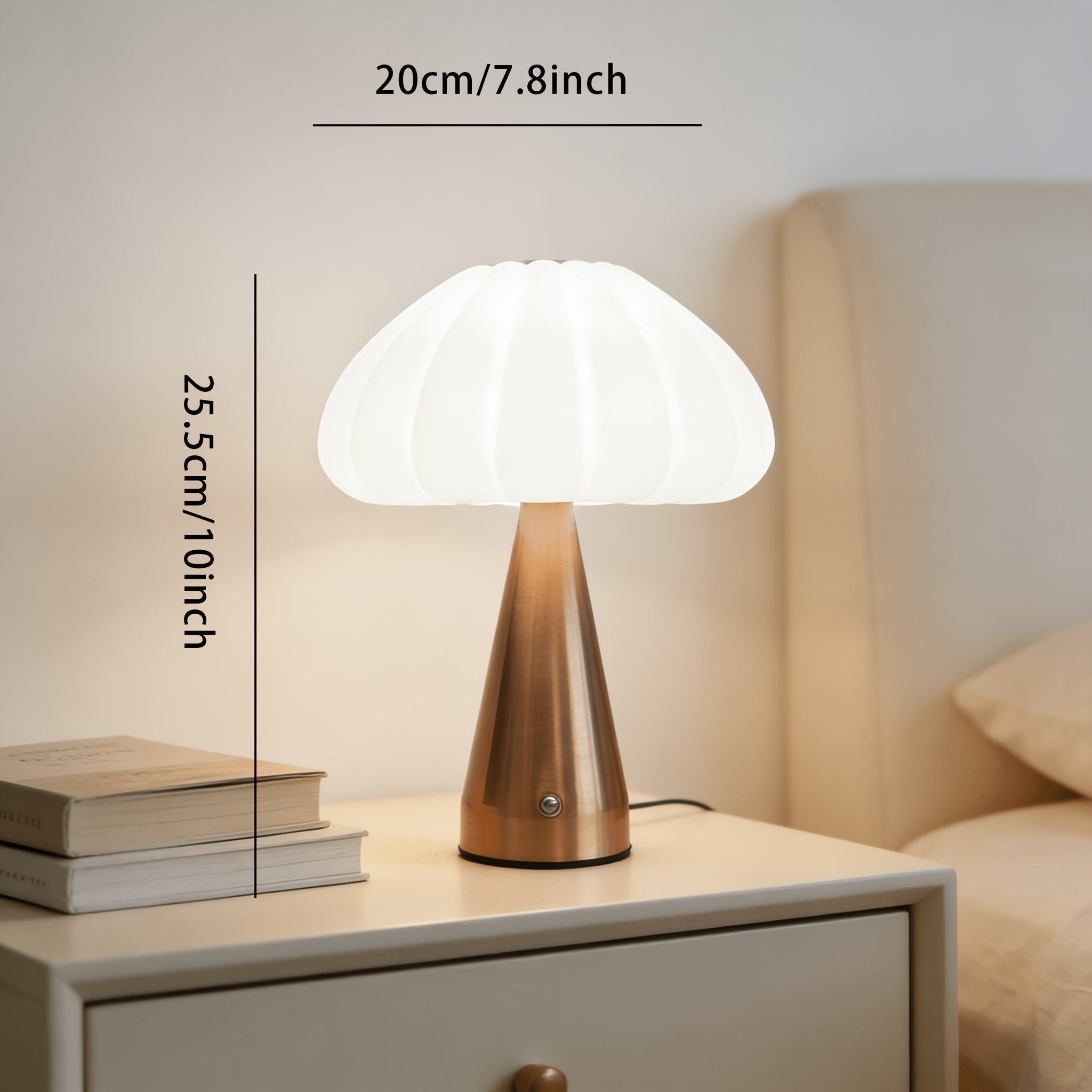 1 kom. Nova Nordijska Spavaća Soba Kućna Stona Lampa, Podesiva Boja Svetla u Tri Boje, Dugo Pritisak za Podešavanje Osvetljenosti, Može se Pokloniti za Praznike, Velika Baterija 1800 Mah, Osvetljava Ceo Noć | Punjenje