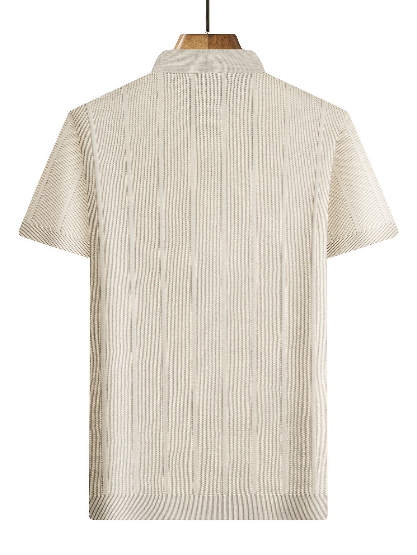 100% Tencel i Trodimenzionalno Teksturirana Reljefna Letnja Muška Polo Majica sa Polu-rajsferšlusom, Majica Kratkih Rukava, Lagani Luksuz Poslovni Kroj, Strukturirana i Stilizovana, Svestrana za , Sport i Zabave, Model K6210009686