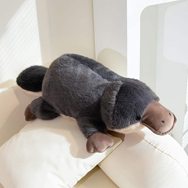 100cm/39.37in Simulated Platypus Plush Doll Soft Throw Pillow Platypus Stuffed Animal Emulational Plush Toys Home Supplies Birthday Halloween Easter Valentine's Day Perfect Gifts for Boys and Girls