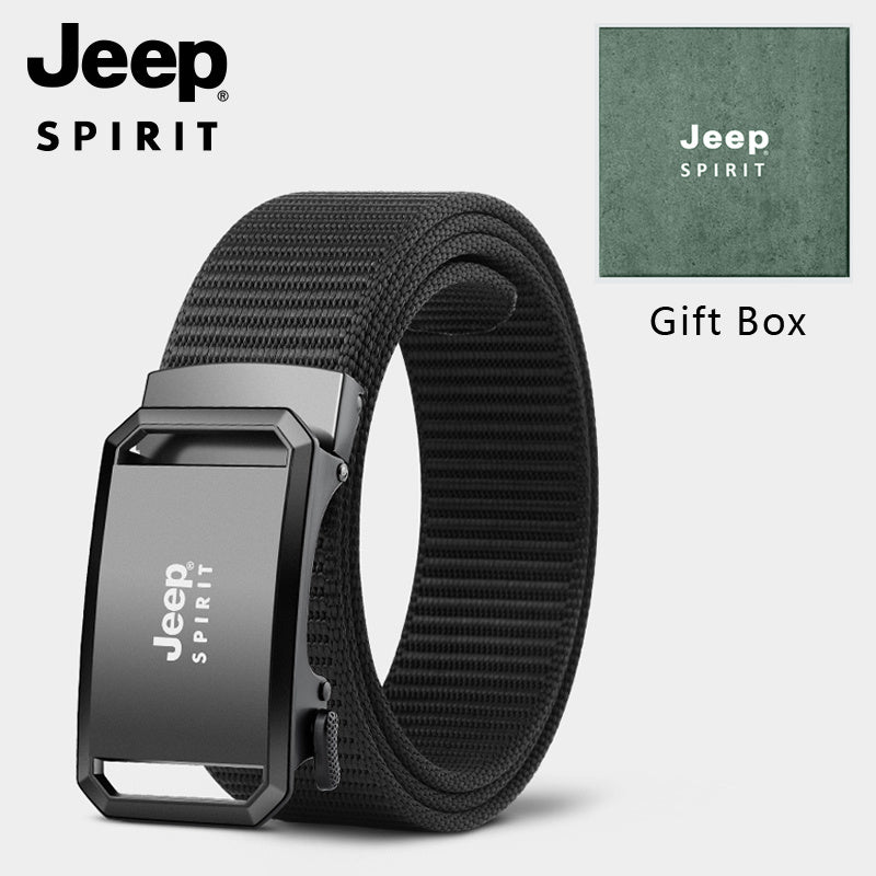 Jeep 1 komad muški kaiš sa poklon kutijom, automatska kopča, pojas za pantalone za svakodnevnu i poslovnu upotrebu, kancelarijska odeća, svakodnevni kaiš, elegantan dizajn, minimalistički kaiš, izdržljiv materijal, visok kvalitet, podesivi pojas, automats