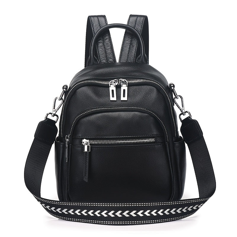 MEGEE Women's Backpack, Elegant Top-Grain Genuine Leather Backpack, Fashionable Niche Single-Shoulder Bag