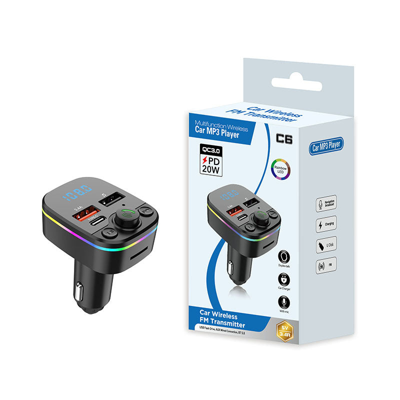 Auto Bluetooth MP3 Plejer sa Hands Free Pozivima, FM Predajnikom, Utorom za Memorijsku Karticu i Punjačem za Telefon
