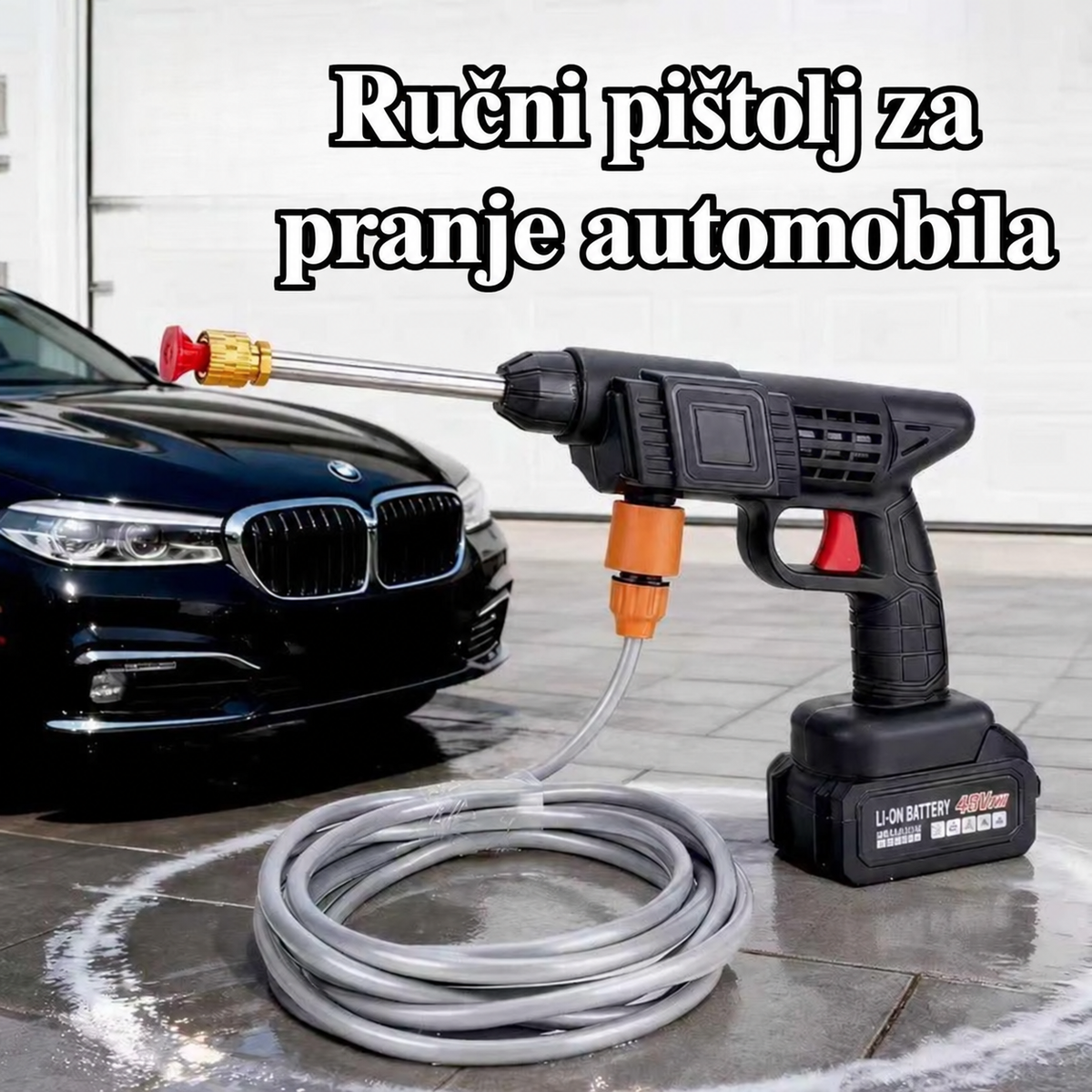 Bežični prenosivi električni pištolj za pranje automobila