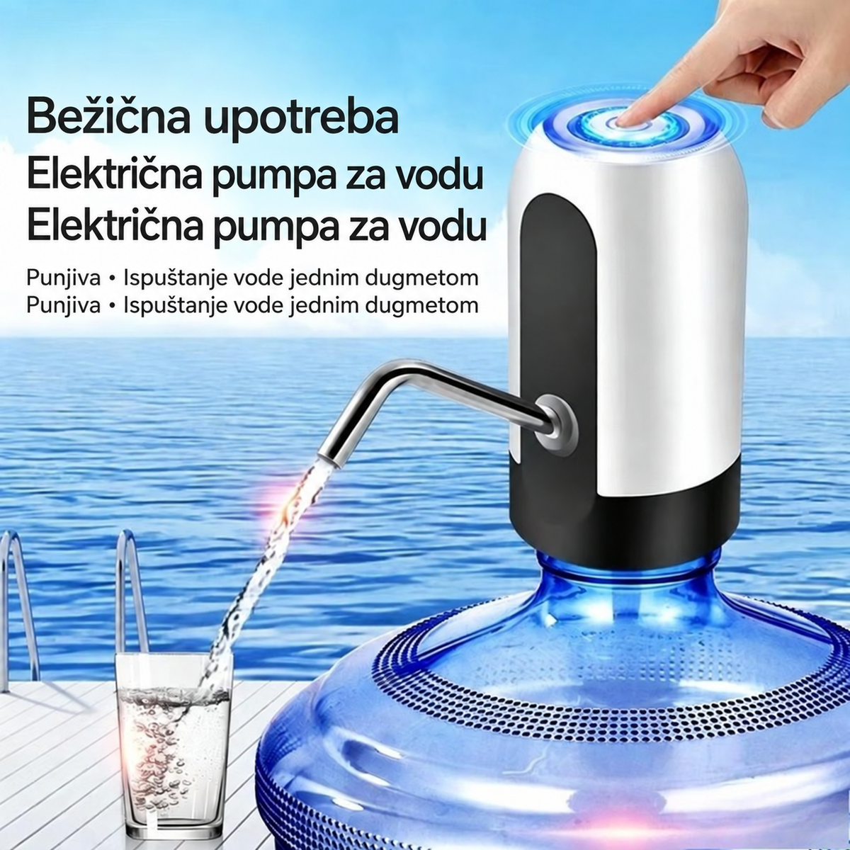Prenosiva električna pumpa za vodu na punjenje