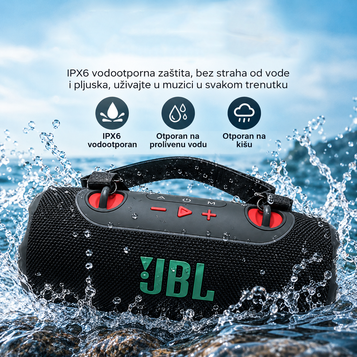 JBL Charge 6 prenosivi Bluetooth zvučnik velike jačine zvuka za spoljašnju upotrebu
