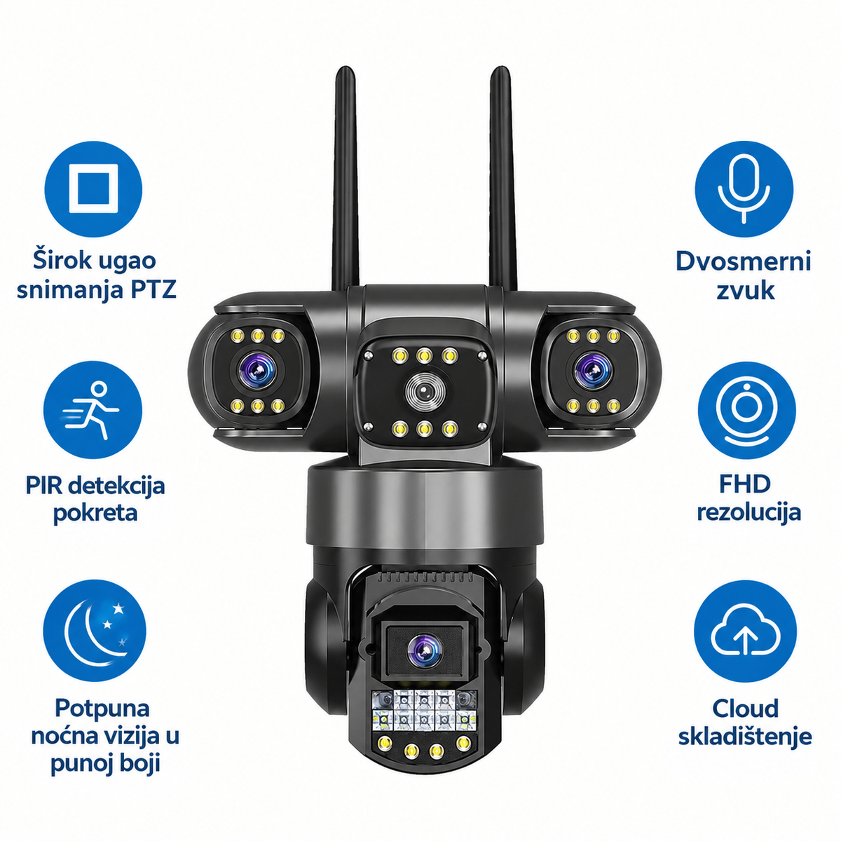 Trostruka WiFi HD sigurnosna kamera za nadzor