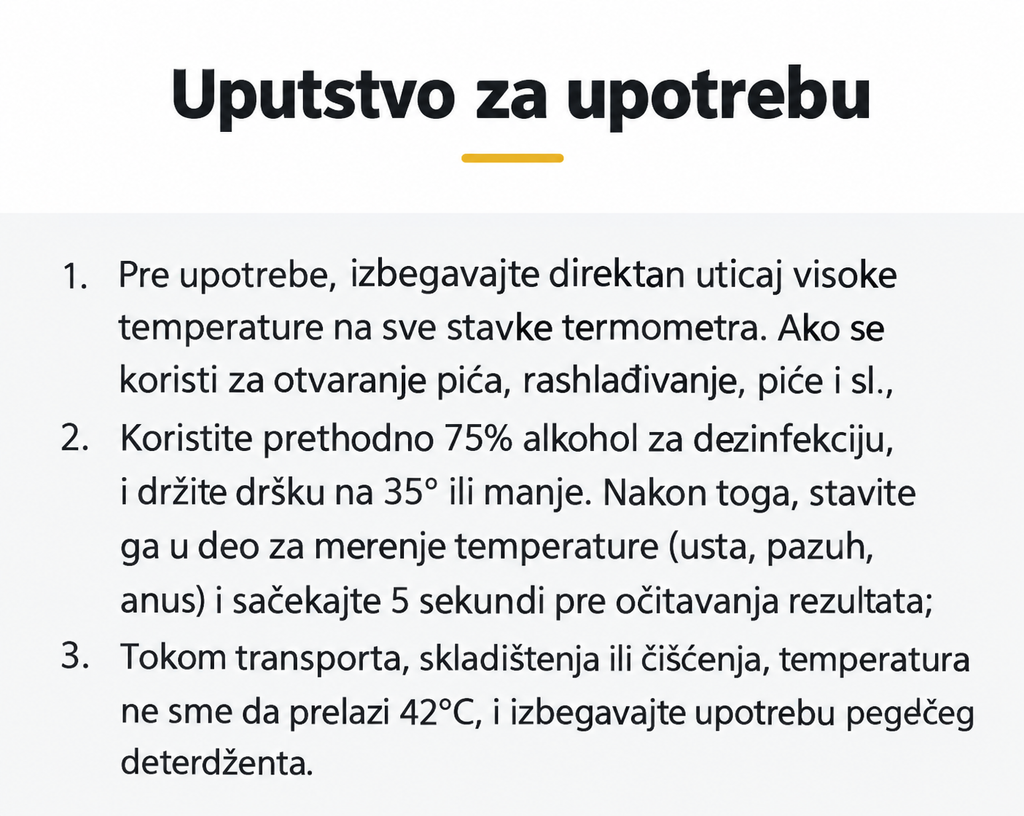 Precizni živin termometar sa velikom skalom