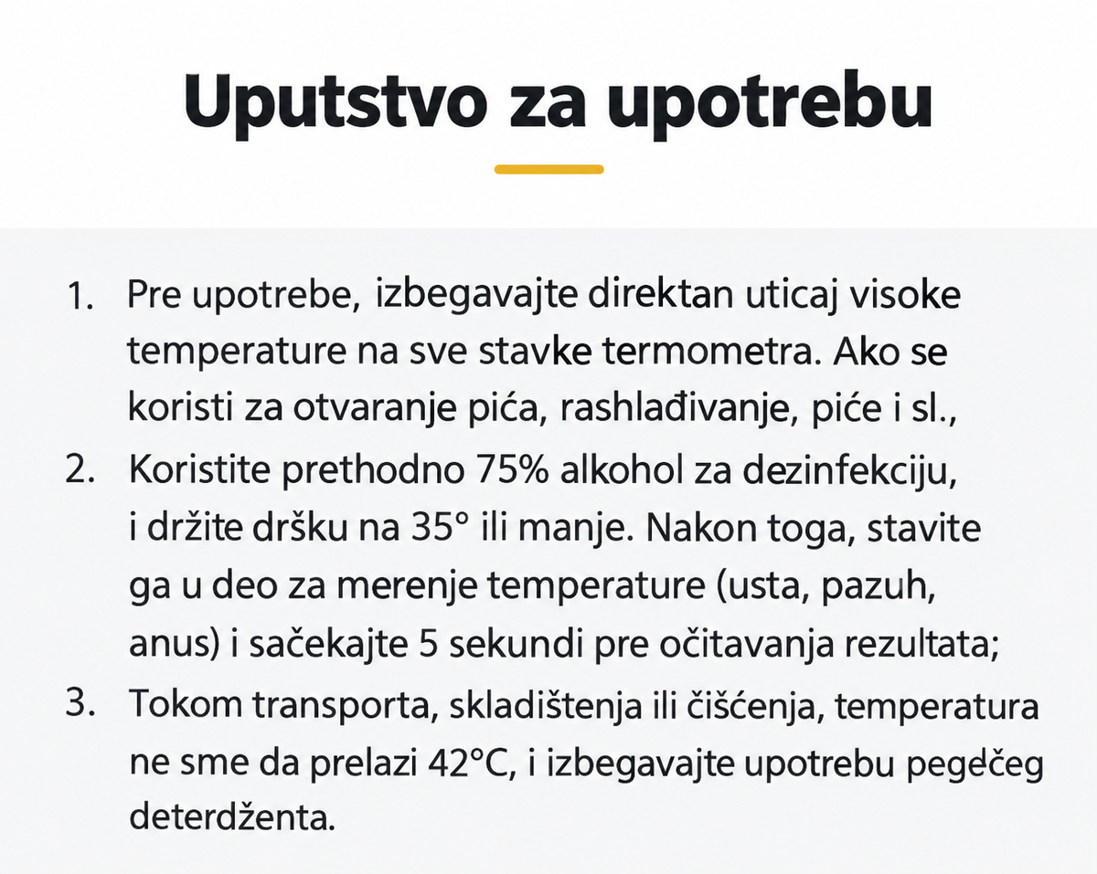 Precizni živin termometar sa velikom skalom