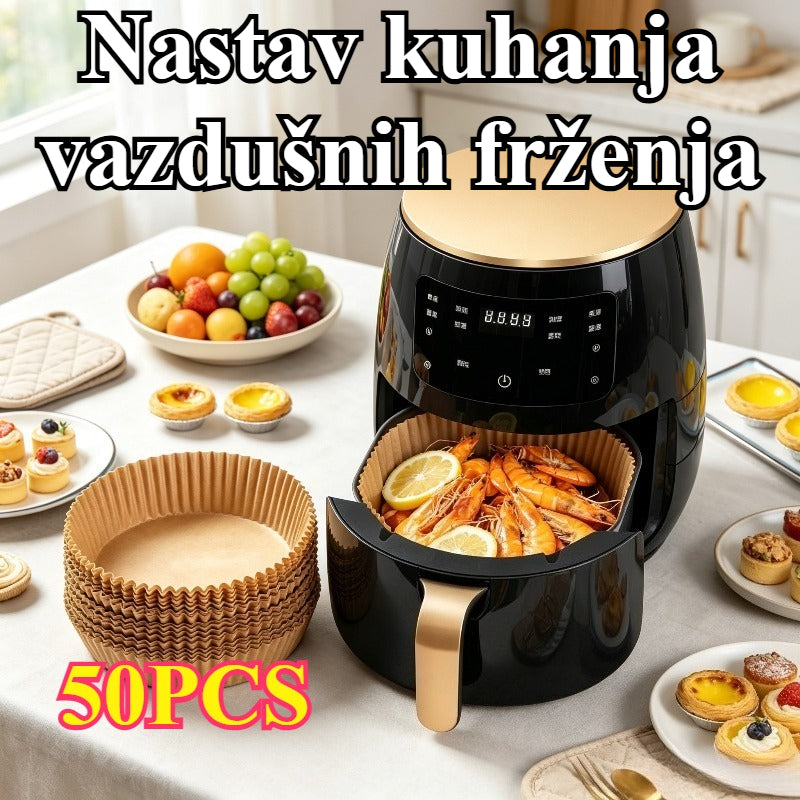 Set za kućnu fritezu sa 50 podloški za pečenje