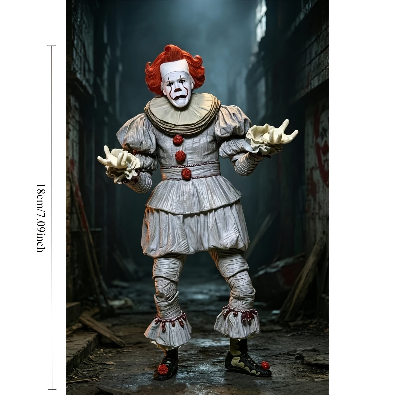 WB Boxed NECA It Ultimate Bob 'S Pennywise 7-Inch Figure, Exquisite Craftsmanship And Rich Additions, Perfect for PC Case Decoration, Bookshelf Display, And Ideal for DC Fans' Birthday, Halloween/Birthday/Christmas Gift/Collection