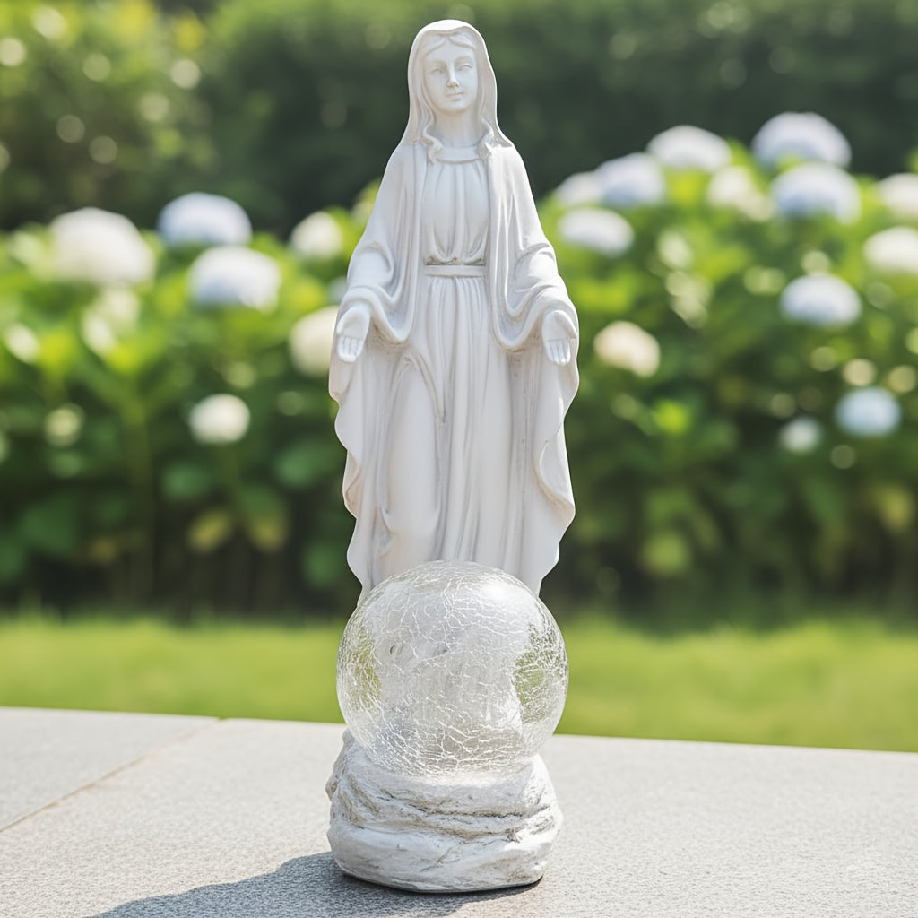IP44 Solarna lampa od smole za zanate, bela statua, ornament, pogodna za baštu, terasu, travnjak, balkon, ribnjak, praznična dekoracija, pokloni za prijatelje