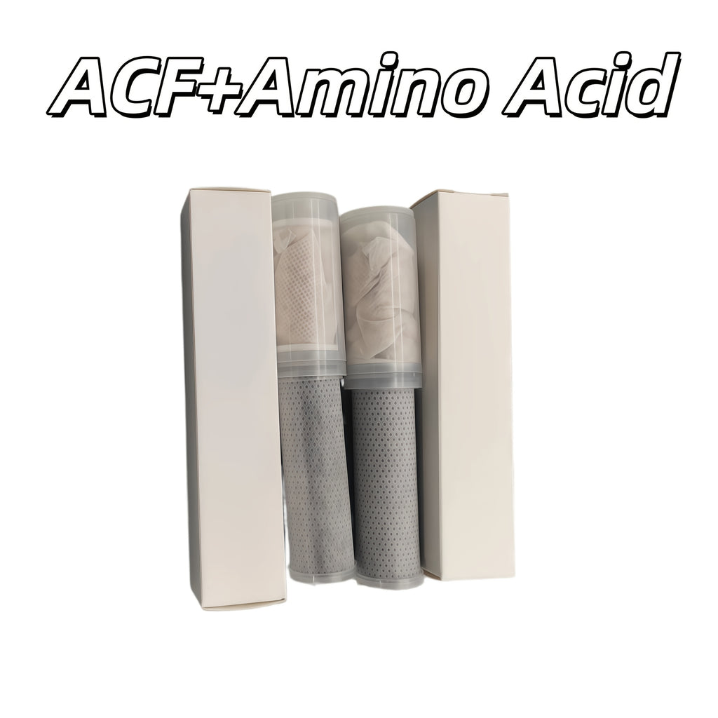 Visokokvalitetni filteri za zamenu u tuš glavi - ACF filter pogodan za uklanjanje kamenca i hlora, formula sa aminokiselinama ili vitaminom C od limuna za zdravu negu kose i kože, laka instalacija za kupatilne/tuš sisteme