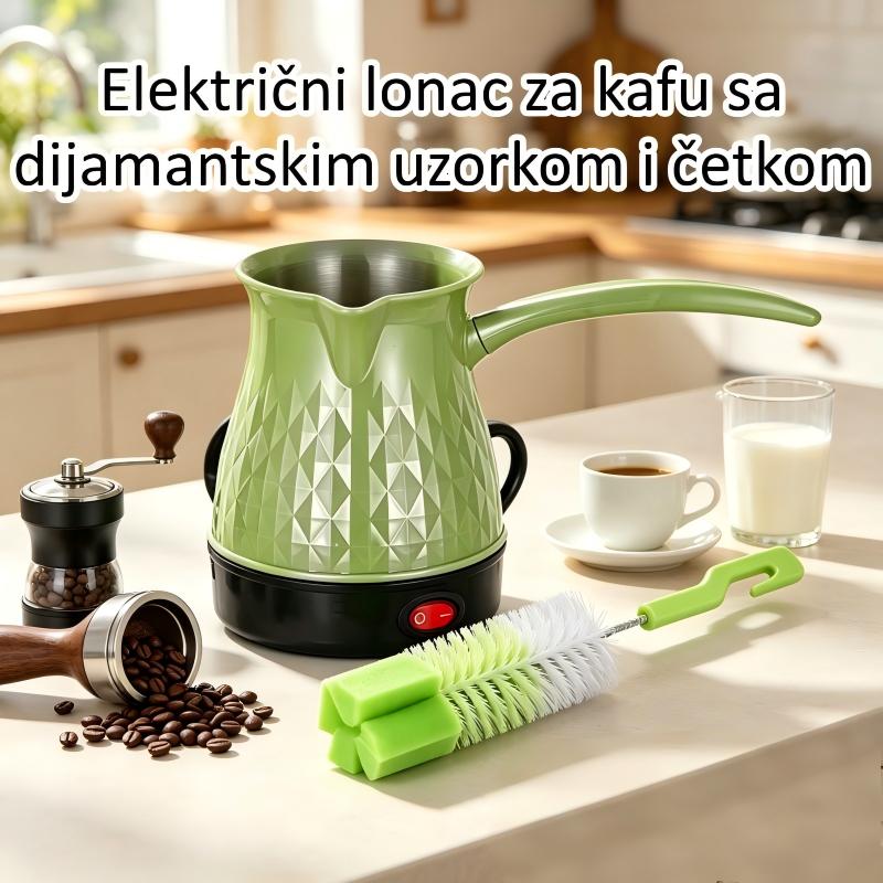 Električni aparat za kafu sa dijamantskim uzorkom, sa funkcijama zagrevanja mleka i višenamenskog pripremanja napitaka