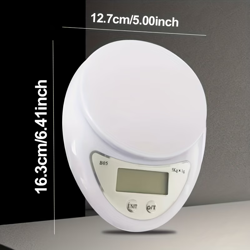 Prenosiva elektronska kuhinjska vaga 5 kg/1 g (baterije nisu uključene)