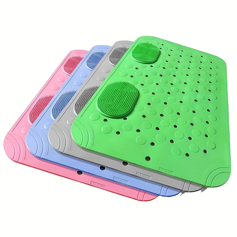 Bathroom Shower Anti-Fall Anti-Slip Mat, Strong Suction Cup Fixed on Back, Premium PVC Material, with Massage Bumps, Shower Safety Carpet, Bathtub Massage Pad, Hotel Bathroom Anti-Slip Foot Pad