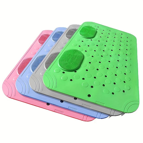 Bathroom Shower Anti-Fall Anti-Slip Mat, Strong Suction Cup Fixed on Back, Premium PVC Material, with Massage Bumps, Shower Safety Carpet, Bathtub Massage Pad, Hotel Bathroom Anti-Slip Foot Pad