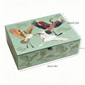 Medium/Large Auspicious Clouds and Cranes Painted Dustproof Box, High-Transparency Glass Jewelry Box, Stylish Chinese-Style Desktop Ornament, Premium Multi-Functional Dustproof and Storage Box, Holiday Gift Box, Jewelry Boxes