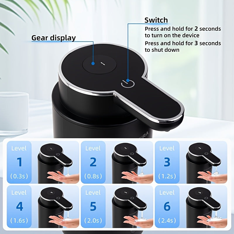 An Automatic Sensor Soap Dispenser with a 500ml Large Capacity, Eliminating the Need for Frequent Refills. It Features Simple Operation and High Practicality, Making It Suitable for Various Settings Such as Kitchens, Bathrooms, Hotels, and Restrooms