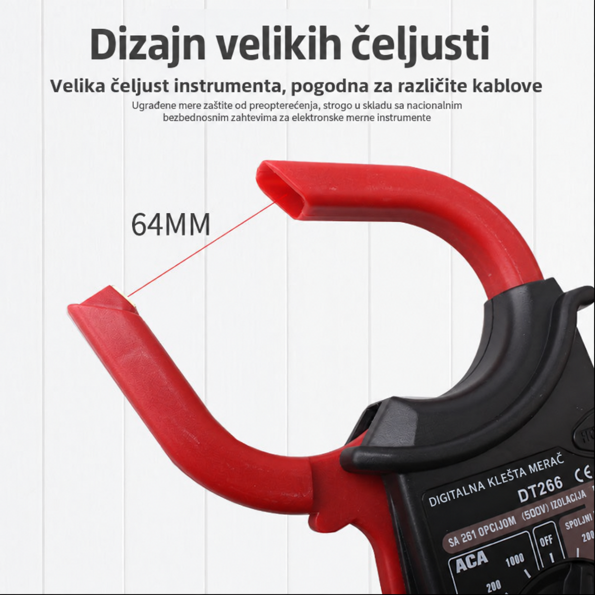 UT202A+ digitalni stezaljki multimetar 6000 očitanja, True RMS  napon, AC struja, otpor, kapacitet, frekvencija, kontinuitet, NCV detekcija
