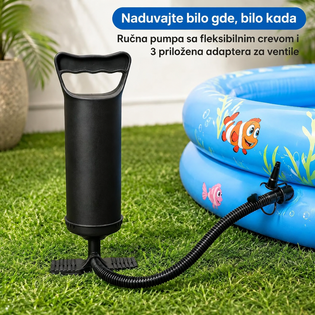 Toyshine 30,48 cm Vazdušna Bušilica Pumpa za Naduvavanje 0,85L/Ciklus sa 3 Adaptera za Ventile