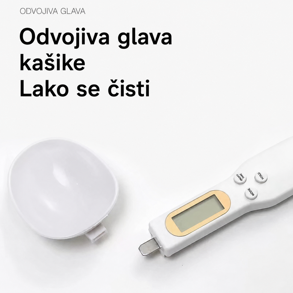Digitalna kuhinjska vaga u obliku kašike, preciznosti do 0,1 g