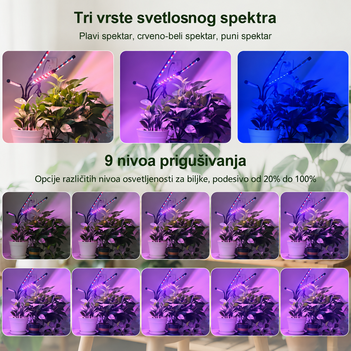 LED 4-Head Chassis Svetlo za Rast Biljaka