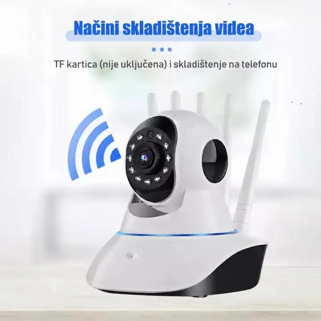 Bežična WiFi kamera, 360 stepeni, 1080P kamera, Kućni WiFi monitor visoke definicije