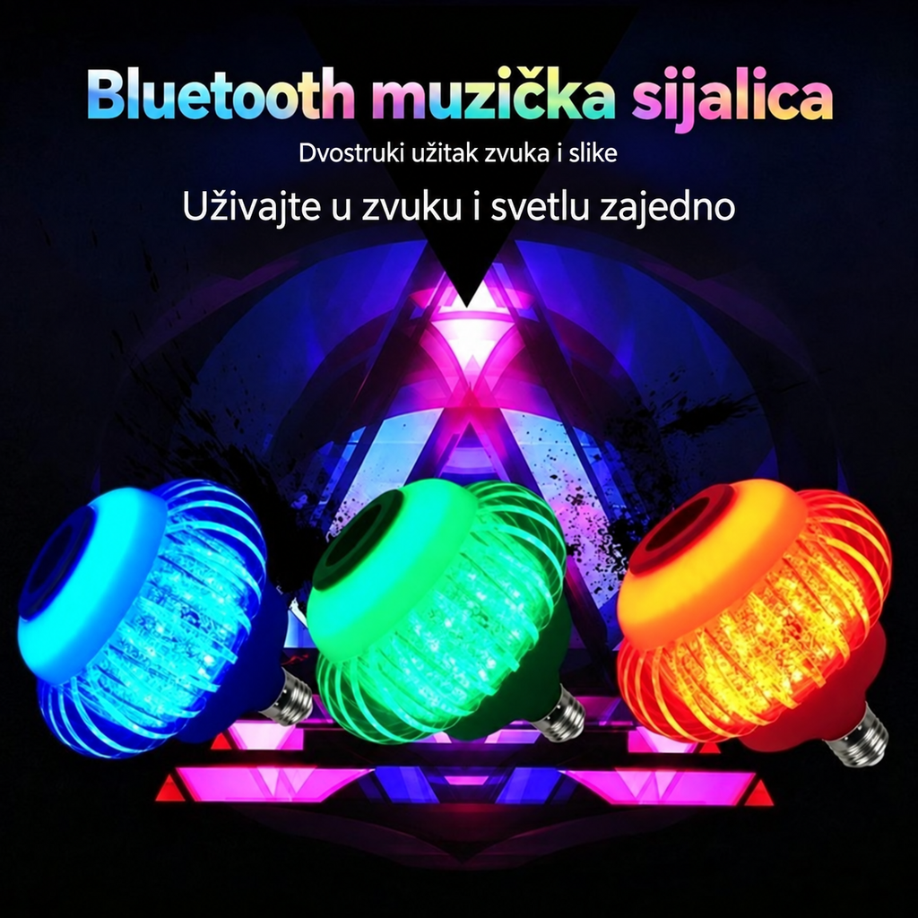 LED Bežična Sijalica Zvučnik, Daljinski Upravljač Višebojna Sijalica sa Zatamnjivanjem, Bežična Audio Muzička Lampa za Dekoraciju Spavaće Sobe, Bara, Rođendanske Žurke