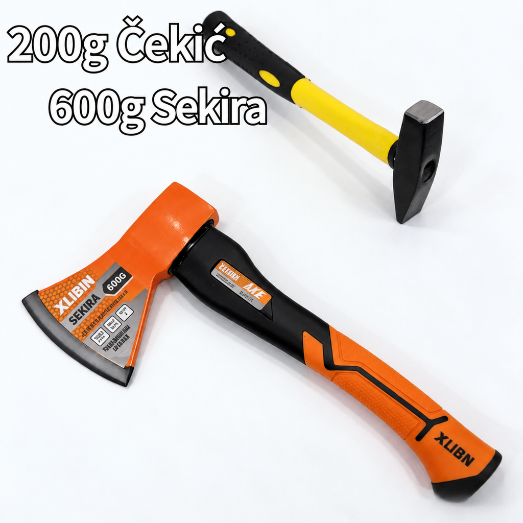 Set od dvije komada: Sektorska čekića i sekira nasumične boje