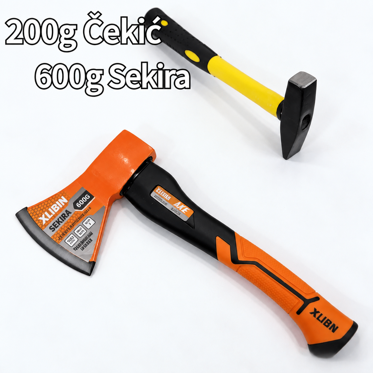 Set od dvije komada: Sektorska čekića i sekira nasumične boje