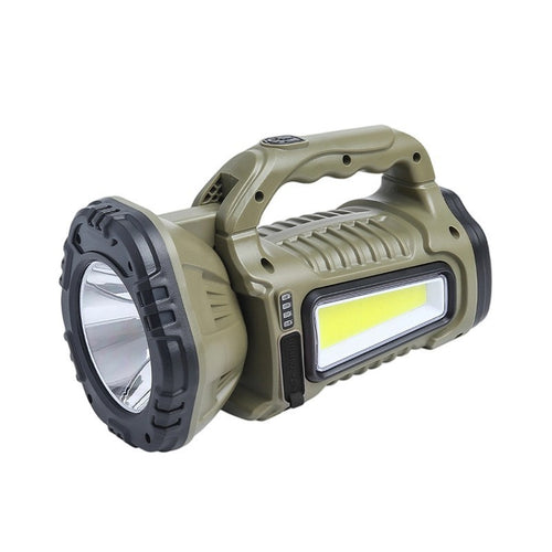 1 kom Solarna i USB punjiva višenamenska kamp lampa, snažna ručna LED lampa sa dvostrukim izvorom svetlosti i COB bočnim svetlom, 4 režima osvetljenja, za spoljašnje hitne popravke, kampovanje, avanture, lov, komercijalnu upotrebu (uključujući bateriju) I