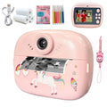 Dečiji fotoaparat za trenutni štampanje 5-u-1 - Odmah štampa fotografije, ima funkciju velike foto-budke, mini-igre, 8x digitalni zum, 1080P HD ekran, fotografija - Uključuje USB kabl, traku za nošenje i tri rolne papira za štampanje - Savršen poklon za N