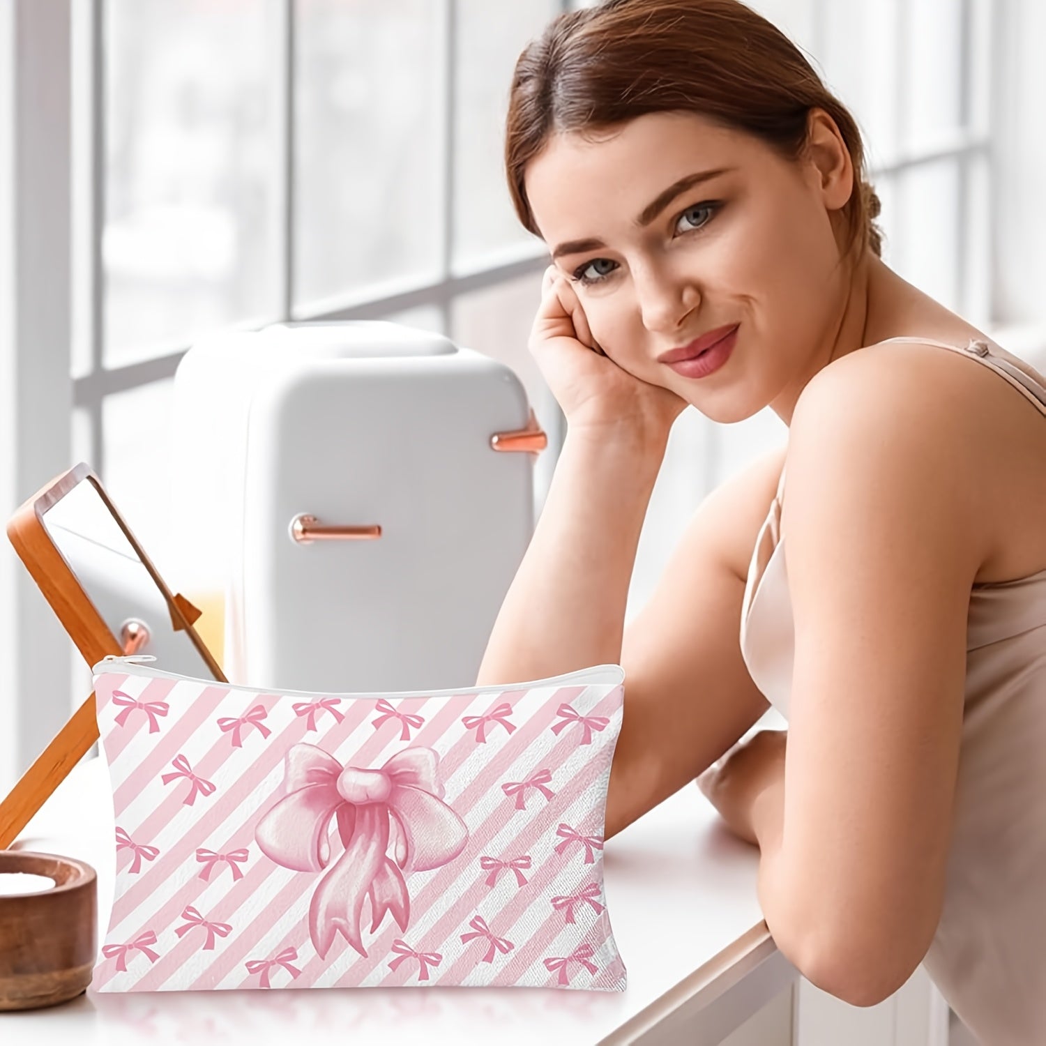30pcs Blue Bow Makeup Bags Suitable for Women - Coquette Bow Cosmetic Pouches with Preppy Bows, Travel Toiletry Organizers, Wedding Favors for Bridesmaids, Mothers, Party Supplies (Multicolor)