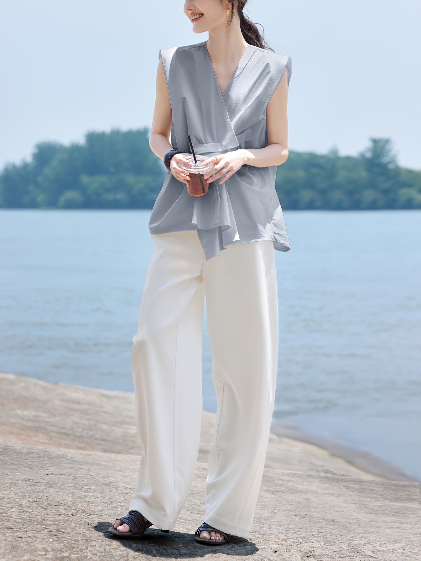 XWI Spring/Summer New Solid Color Shirt, Designer Shirt Top, New Designer Shirt Top for Women