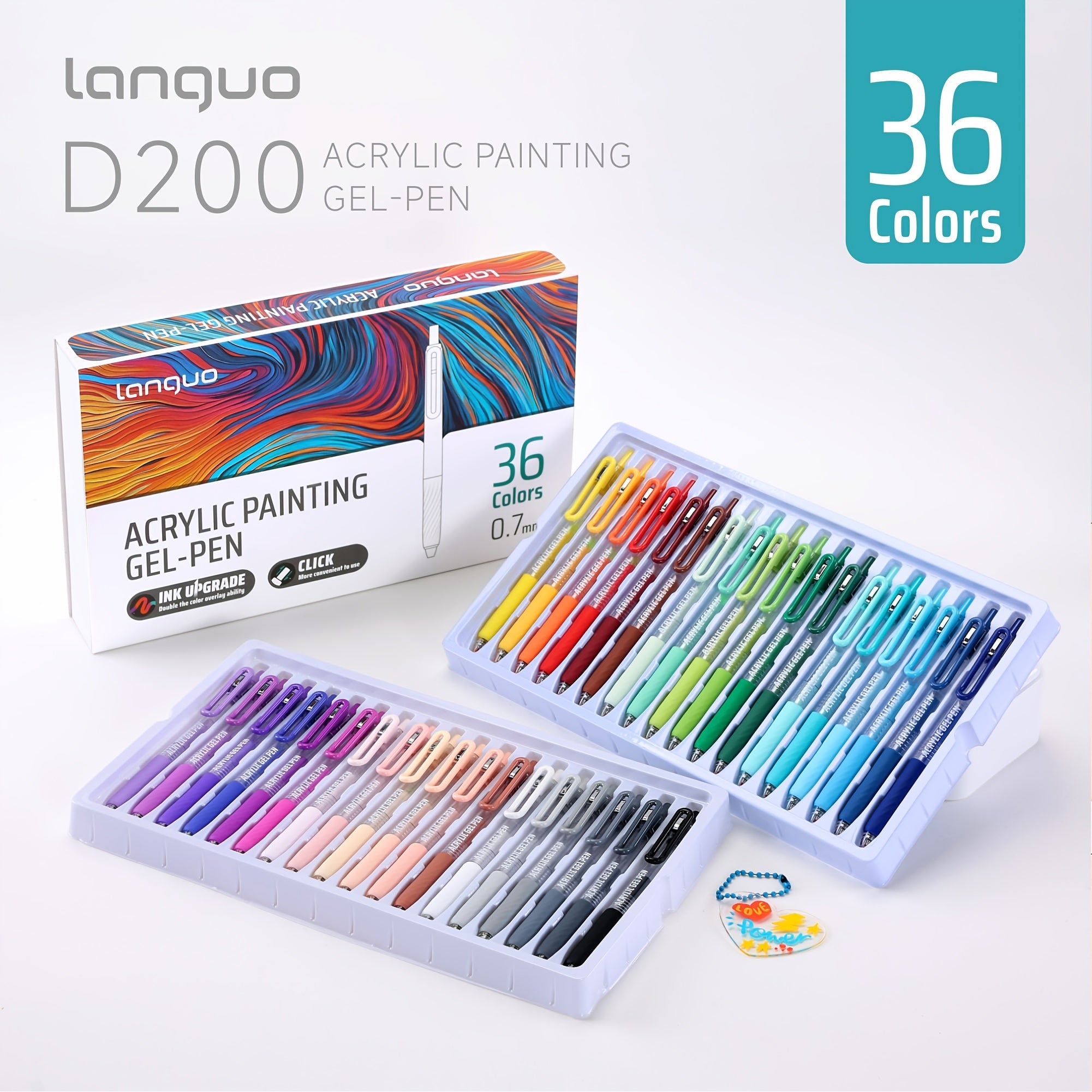 Languo 36/72-Color Gel Pens, 0.7mm Fine Tip Retractable Colored Pens for DrawingWriting, Journaling & Coloring on Black & White Paper