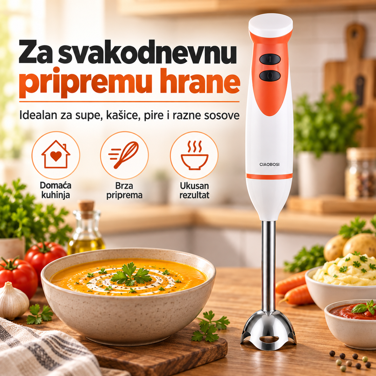 Ručni štapni blender – praktičan kuhinjski aparat za brzo miksanje i usitnjavanje