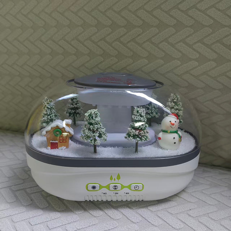 A Simulated Snow Pile Aroma Diffuser, Creatively Designed Snow Landscape, Snowman Decorative Tabletop Piece, Home Decor, Usb-Powered Humidifier, with Two Timer Settings, Essential Oil Diffuser—Ideal for Bedroom, Office, Yoga