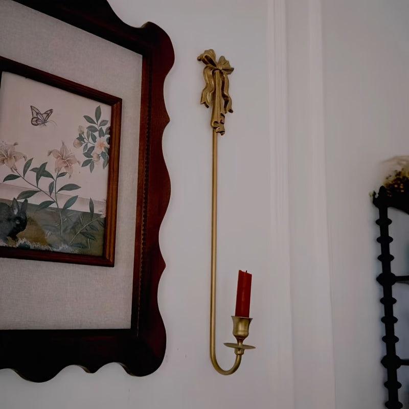 Vintage zidni nosač sveća - kompatibilan za uske prostore, ukrašeni gvozdeni luster sa svećnjacima, idealan za dom, spavaću sobu, trpezariju, dekoraciju bašte - romantična atmosfera