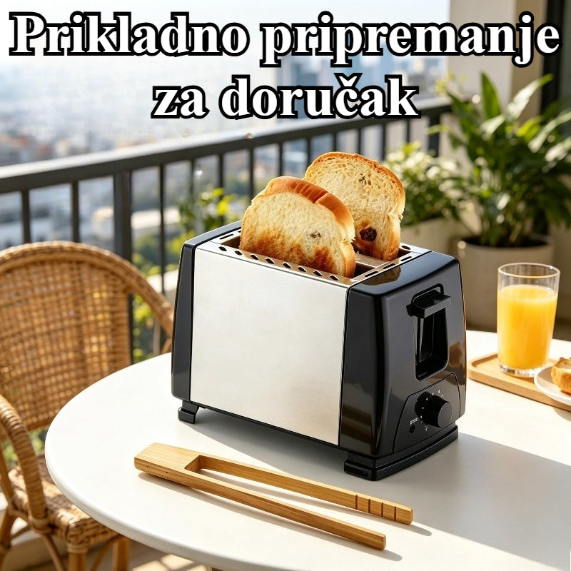 Višenamenski toster za doručak + klip za hleb protiv opekotina, set od 2 komada za zagrevanje i vađenje tosta za doručak, kompletan set alata za praktičnu pripremu doručka, boja nasumična