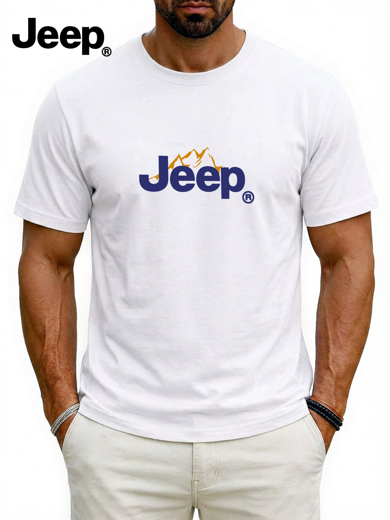 Jeep26 Nova letnja muška majica kratkih rukava, američki trend, kampus slobodno vreme, gradsko putovanje, jednostavan štampani kvadratni natpis