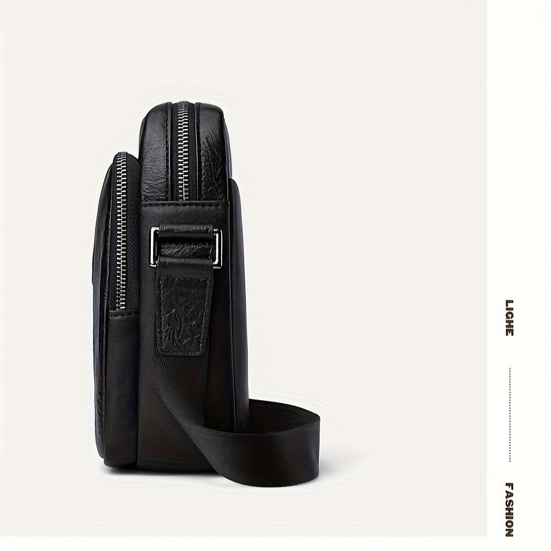 Emperor Paul Men's Single-Shoulder Bag, Genuine Top-Grain Cowhide Genuine Leather, Business Outing Fashionable Trendy Men's Crossbody Bag
