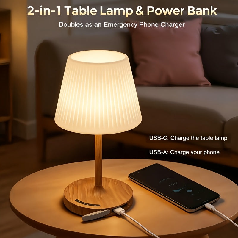 Tuš lampa za kupatilo, bežična lampa sa baterijom od 4000mAh, punjiva stona lampa sa dodirnom kontrolom, stona lampa sa 3 boje i podešavanjem jačine svetlosti za terasu, kampovanje, restoran, kućnu kuhinju, spavaću sobu, IP54